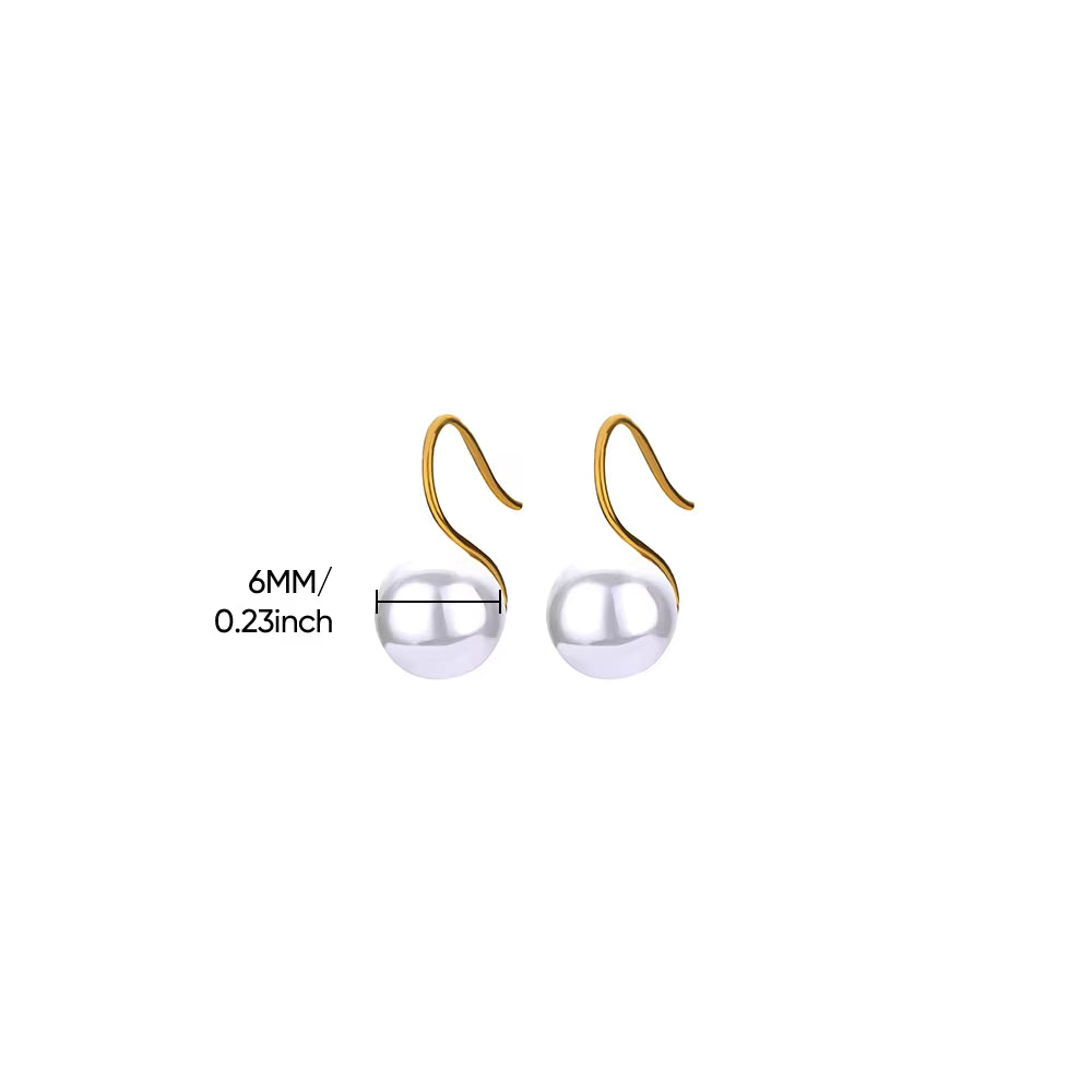 Circle Earrings for Women Vintage Punk Baroque Pearl Earrings Stainless Steel Ear Clip Women Jewelry Imitation Pearl Gift Mujer