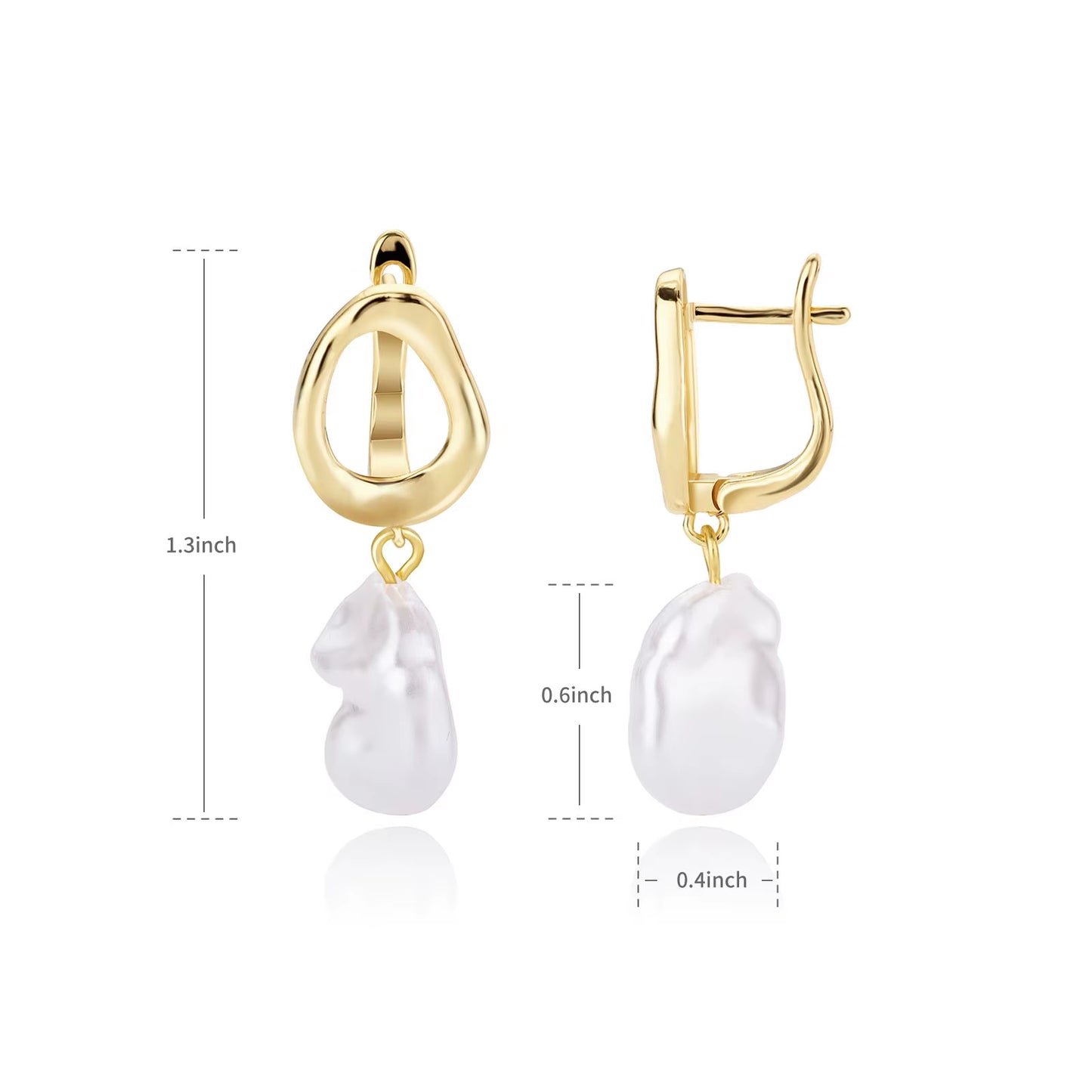 Circle Earrings for Women Vintage Punk Baroque Pearl Earrings Stainless Steel Ear Clip Women Jewelry Imitation Pearl Gift Mujer