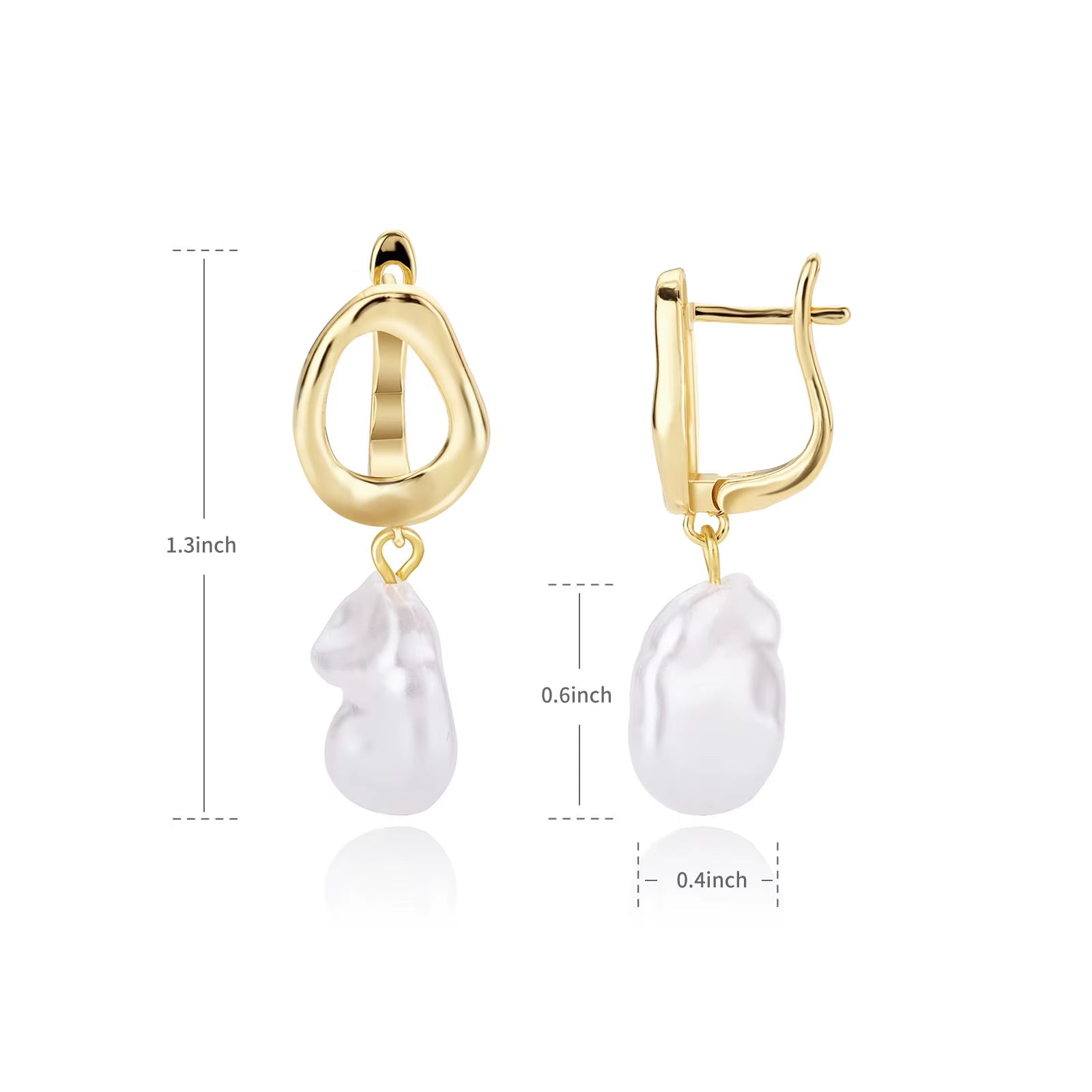 Circle Earrings for Women Vintage Punk Baroque Pearl Earrings Stainless Steel Ear Clip Women Jewelry Imitation Pearl Gift Mujer