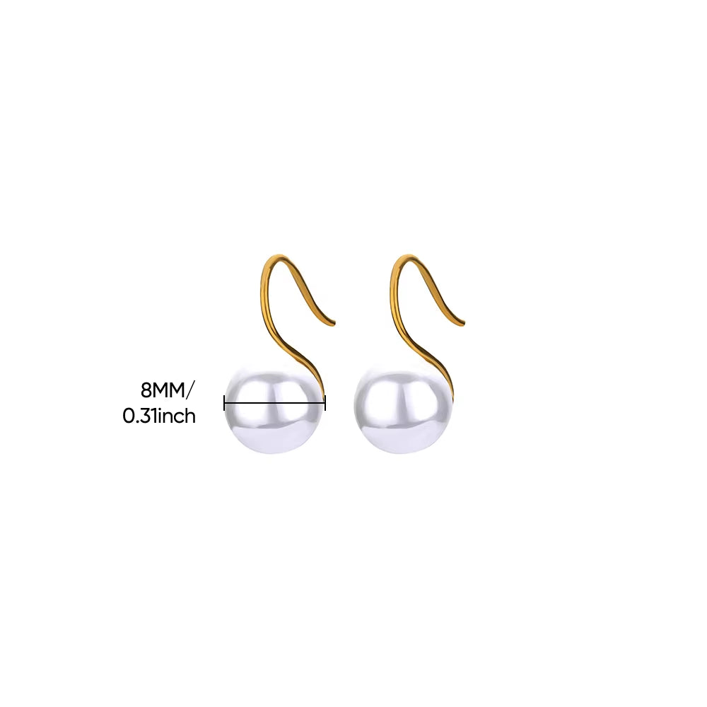 Circle Earrings for Women Vintage Punk Baroque Pearl Earrings Stainless Steel Ear Clip Women Jewelry Imitation Pearl Gift Mujer