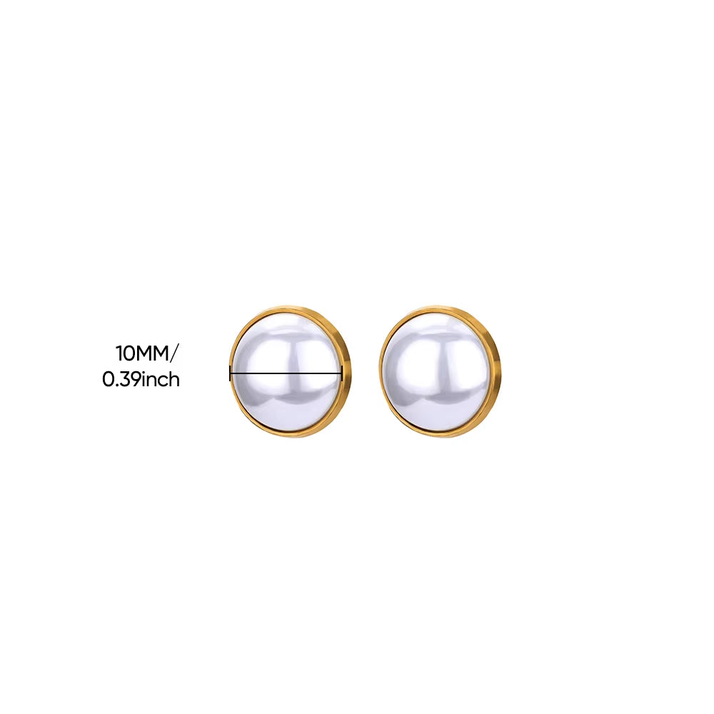 Circle Earrings for Women Vintage Punk Baroque Pearl Earrings Stainless Steel Ear Clip Women Jewelry Imitation Pearl Gift Mujer