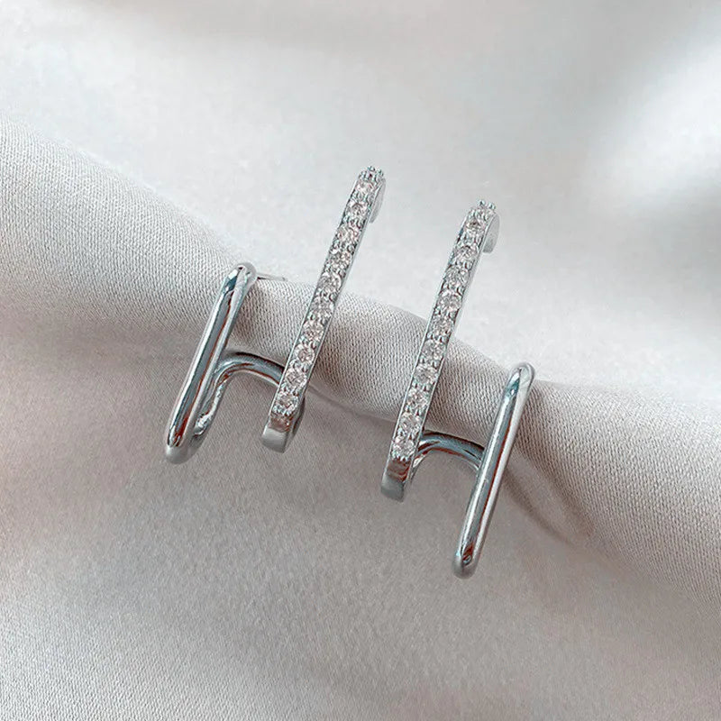 Korean Vintage Imitate Pearl Crystal Earrings for Women Jewelry High-Class Luxury Zircon Flower Butterfly Leaf Stud Earrings