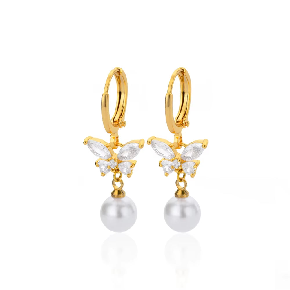 Circle Earrings for Women Vintage Punk Baroque Pearl Earrings Stainless Steel Ear Clip Women Jewelry Imitation Pearl Gift Mujer